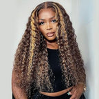 Deep Wave 150% Density 4/27 Highlight Colored 360 Lace Human Hair Wigs