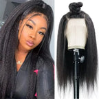 Yaki Straight Natural Color High Density 360 Lace Human Hair Wigs For Women