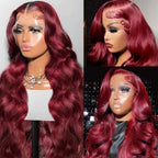 99J Color Body Wave 13x6 Lace Front Human Hair Wigs Transparent Lace