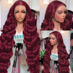 99J Color Body Wave 13x6 Lace Front Human Hair Wigs Transparent Lace