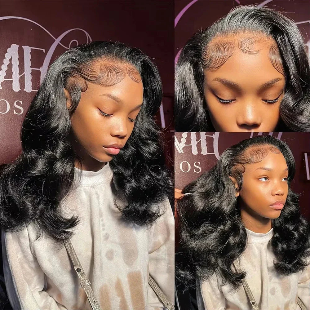 Bob Wig Natural Color Body Wave 360 Lace Human Hair Wigs For Women