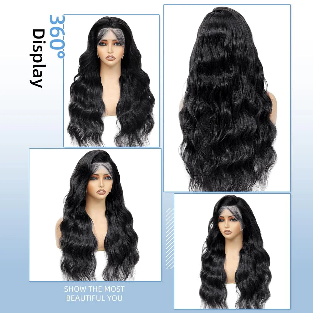 200 Density Natural Color Body Wave 13x4 Transparent Lace Front Human Hair Wig Pre Plucked