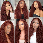 150 Density Brown Deep Curly Full Lace Wigs Human Hair Wigs